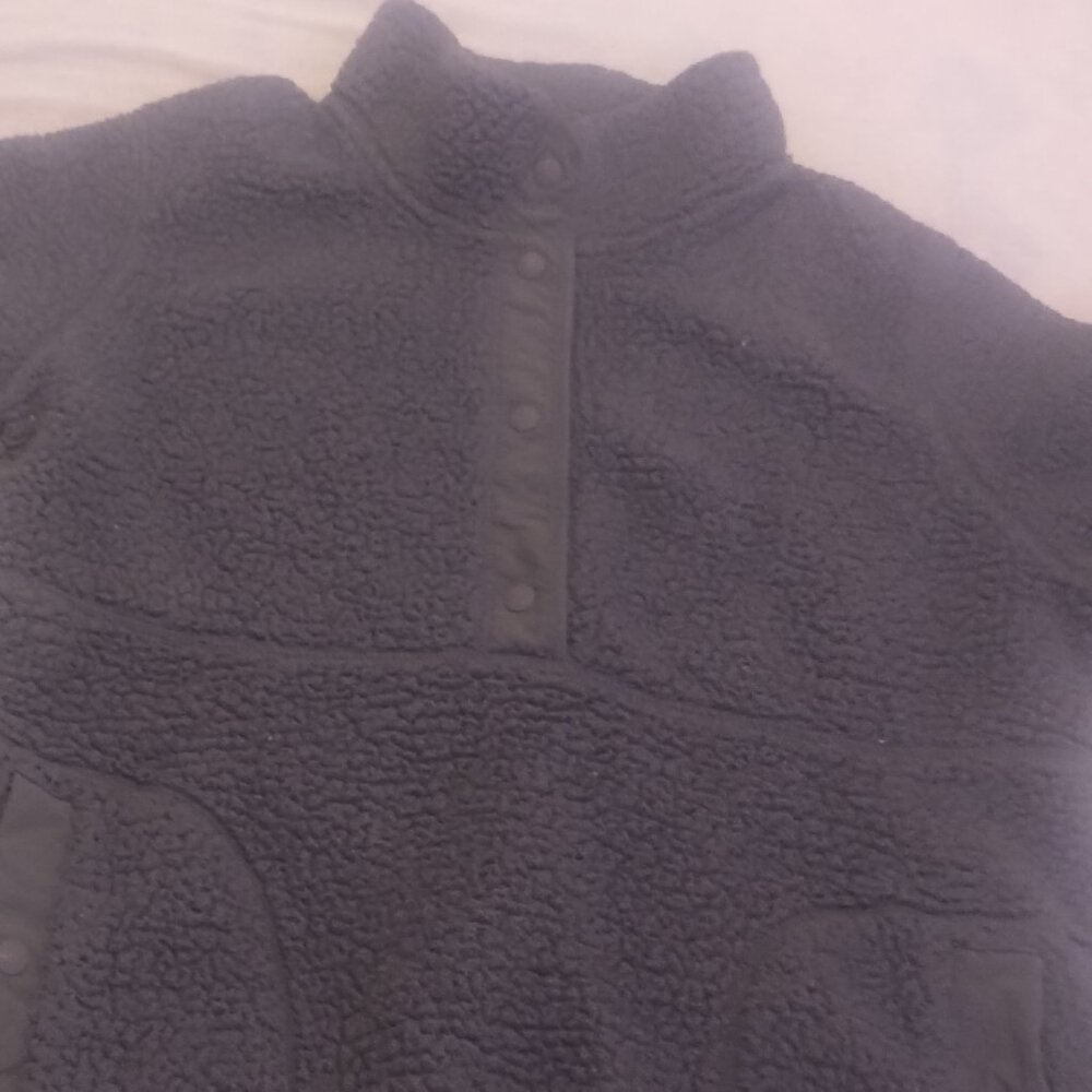 32 Degrees Heat Sherpa Snap Pullover Grey Size M